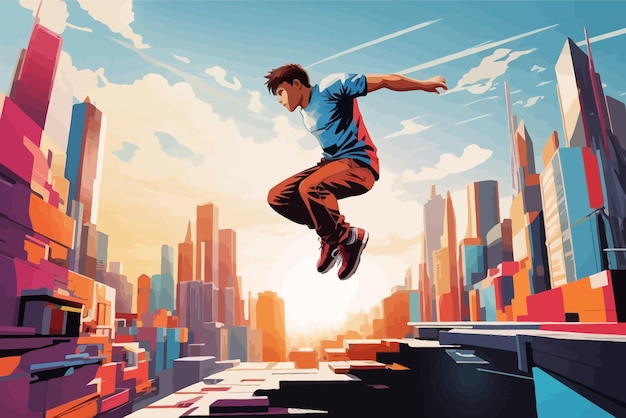 Parkour illustration city