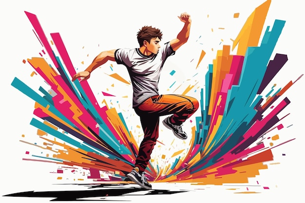 Vector parkour illustration city