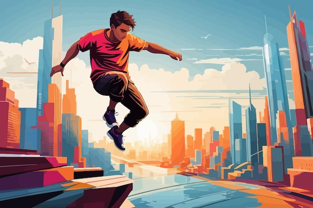 Città dell'illustrazione del parkour