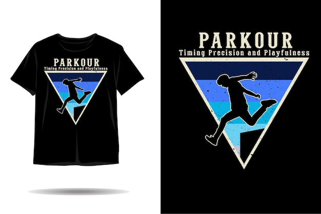 Parkour man silhouette tshirt design