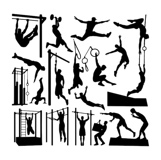 Vector parkour silhouette