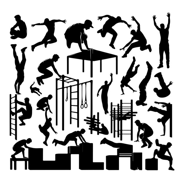 Vector parkour silhouette