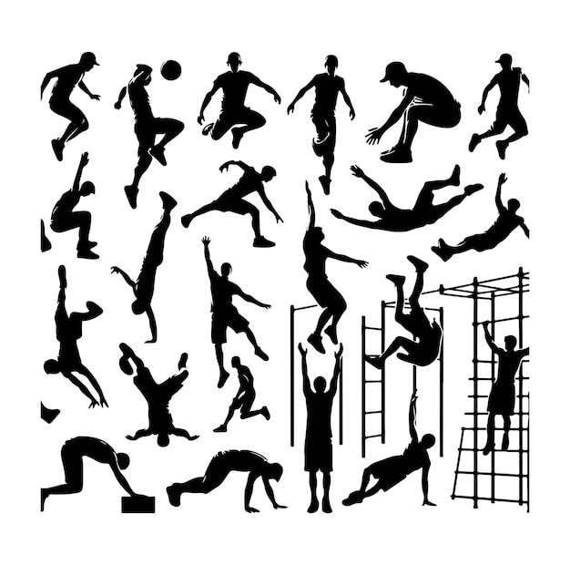 Vector parkour silhouette