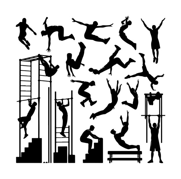 Vector parkour silhouette