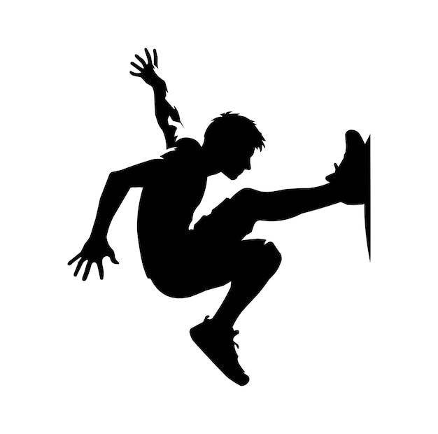 Vector parkour sports silhouette vector illustration