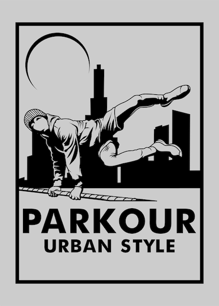 Vettore parkour in stile urbano