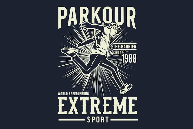 Parkour wereld free running extreme sport silhouet ontwerp