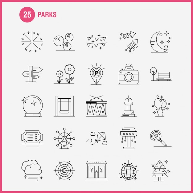 Parks line icons