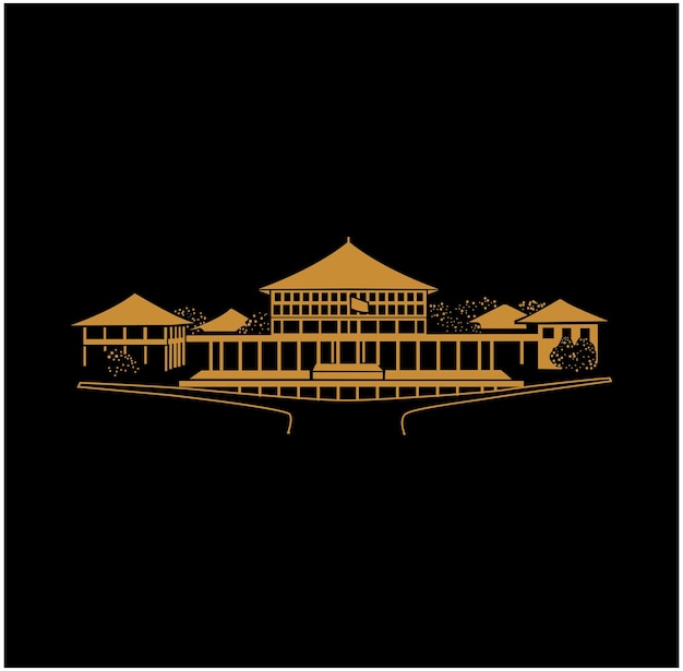 Vector parliament of sri lanka golden vector icon sri lankankan parliament building symbol