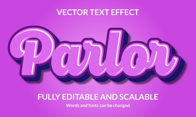 parlor editable 3d text style effect