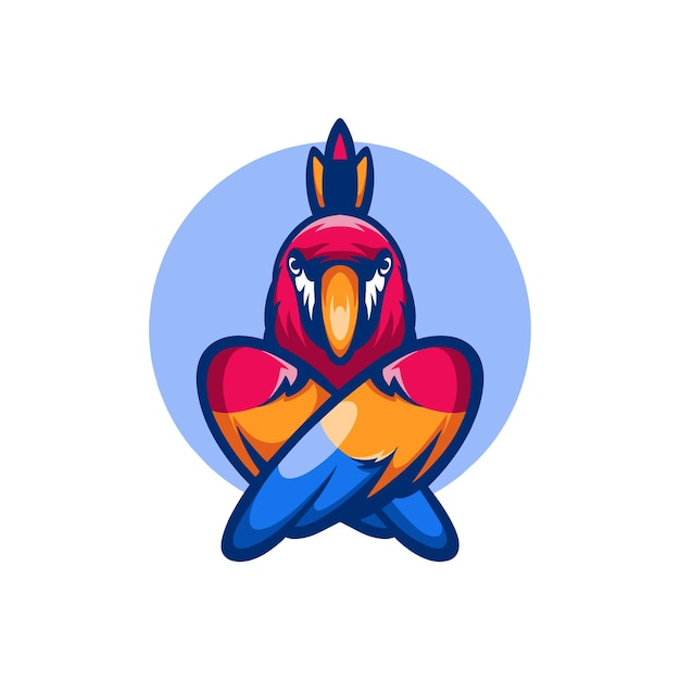 Parrot bird character illustration