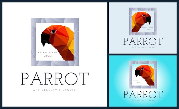 parrot bird head beauty mosaic logo template design for brand or company and other