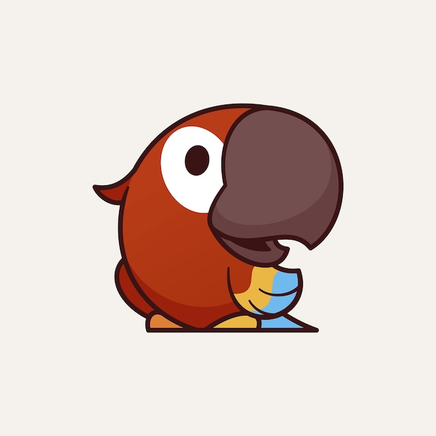 Parrot bird icon cartoon logo illustration