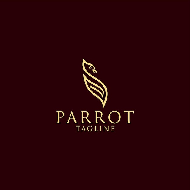 Parrot bird illustration unique and luxurious logo design