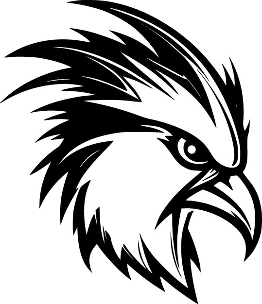 Parrot Black and White Isolated Icon Vector illustration