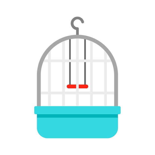 Icona della gabbia del pappagallo illustrazione piana dell'icona vettoriale della gabbie del pappagallo per il web design