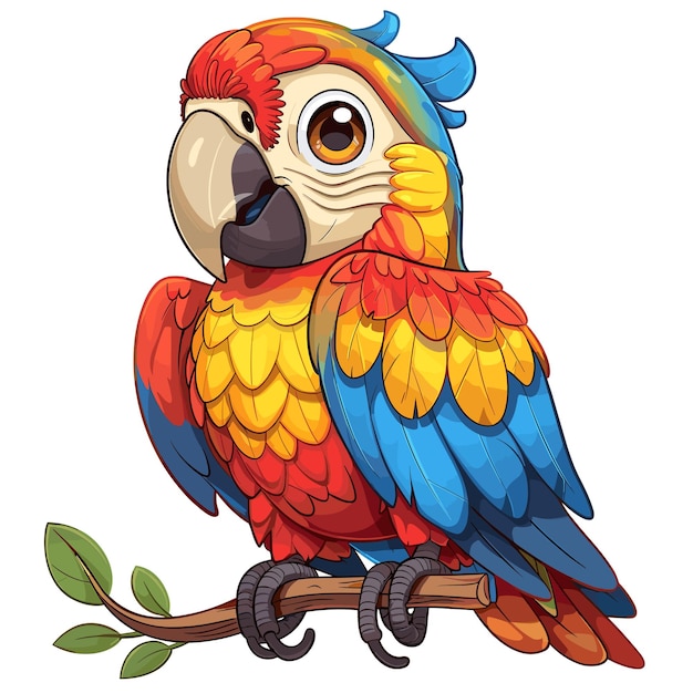 Vector parrot cartoon icon isolated transparent background images