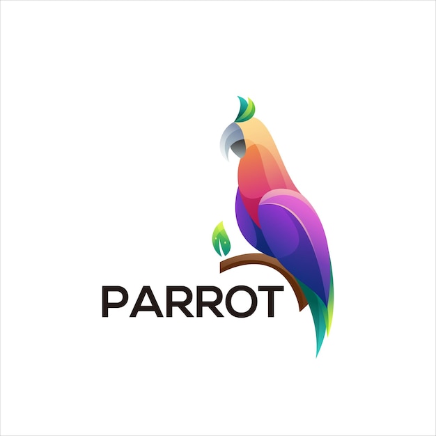 Parrot colorful gradient logo abstract