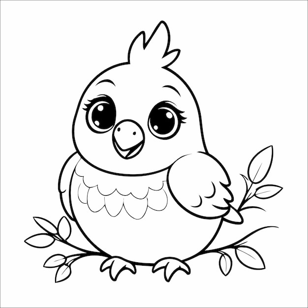 Parrot Coloring Page Drawing For Toddlers