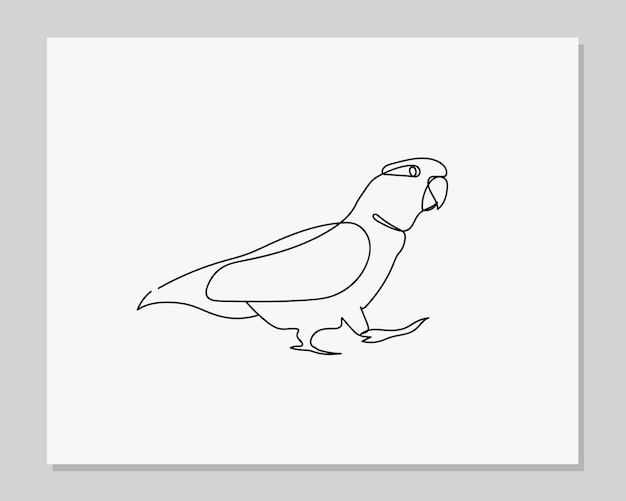 Parrot continuous one line illustration