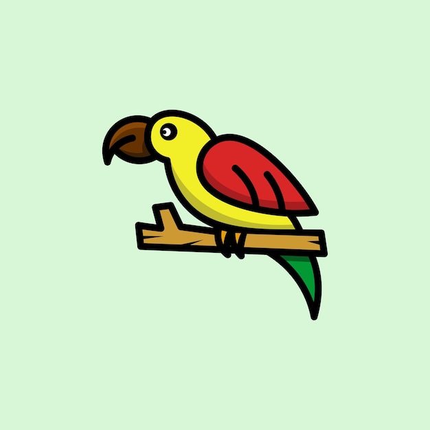 Parrot cute concept logo design