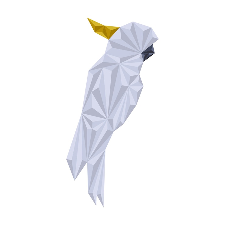 Vector parrot design illustration in polygonal style