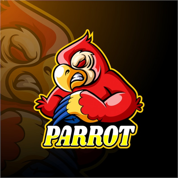 Pappagallo esport logo design mascotte