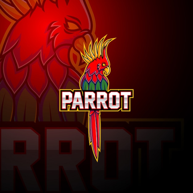 Parrot esport талисман дизайн логотипа