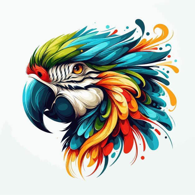 Vector parrot head paint