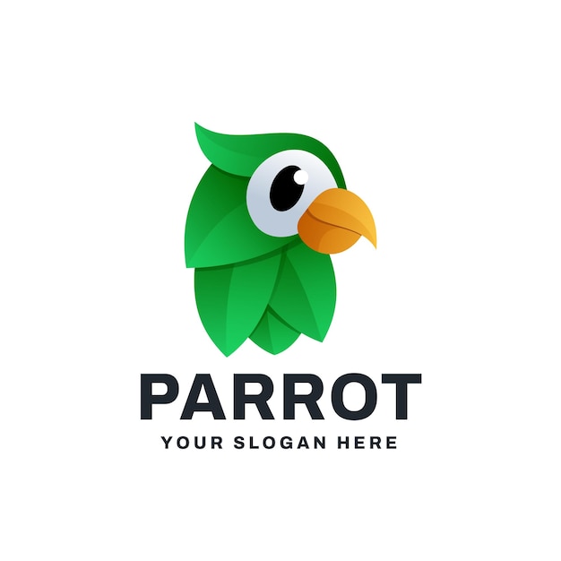 Parrot Leaf Logo Gradient Vector Icon Illustration