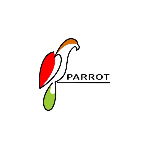 Parrot line art logo design