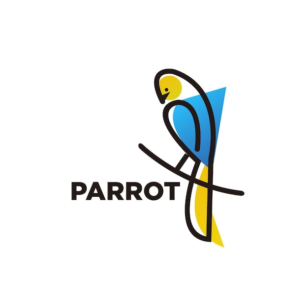 Parrot logo animal colorful design