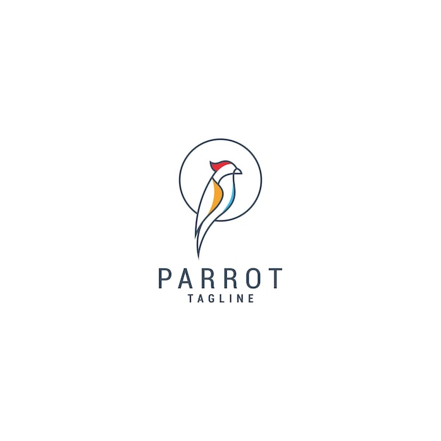 Parrot logo design icon vector