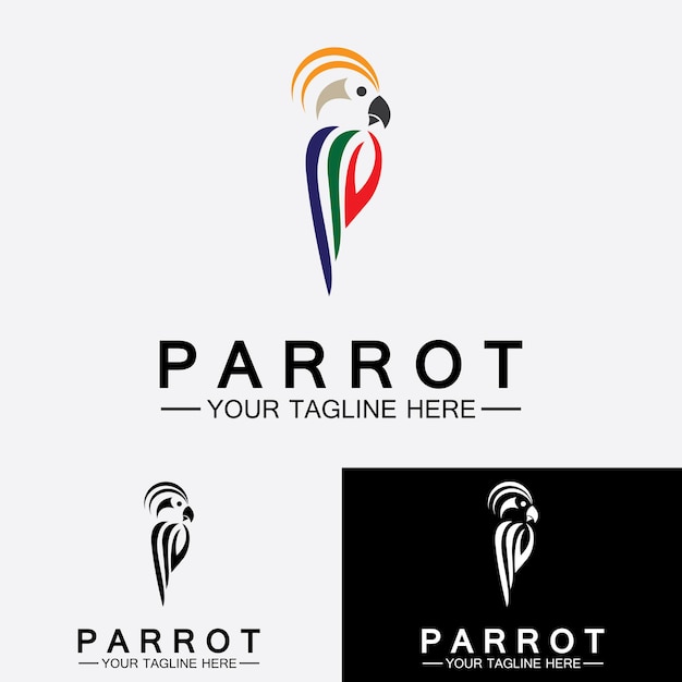 Parrot logo design vector template