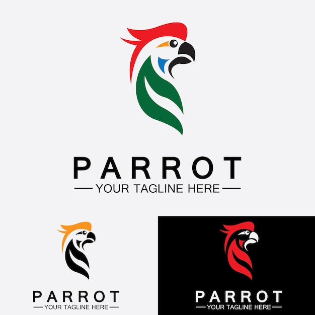 Parrot logo design vector template