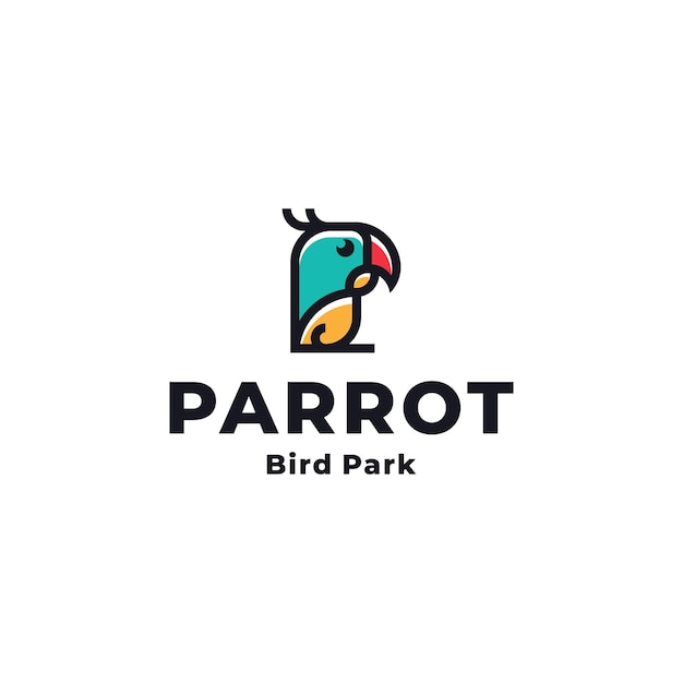 ДИЗАЙН ЛОГОТИПА PARROT С ЖИРНЫМИ ЛИНИЯМИ