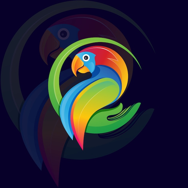 Vector parrot logo e sport