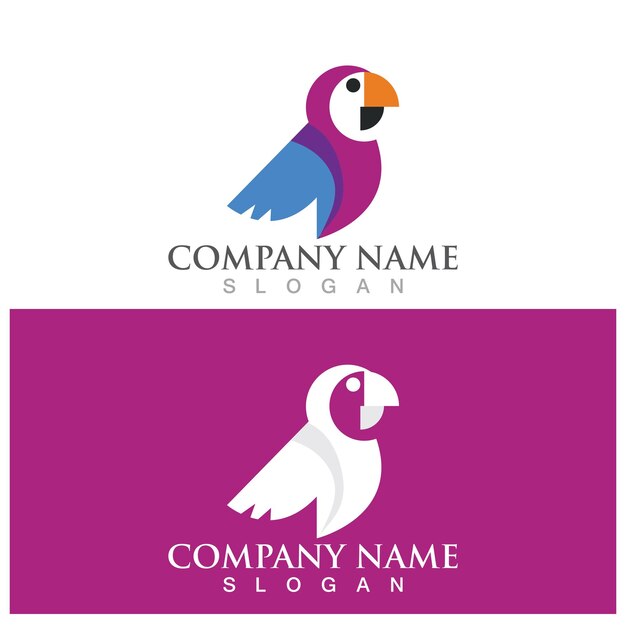 Parrot logo and vector template