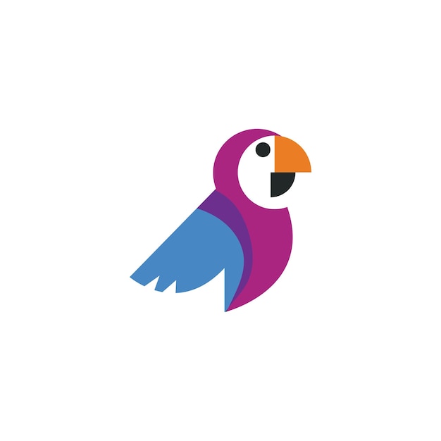 Logo pappagallo e modello vettoriale
