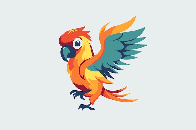 попугай талисман логотип вектор
