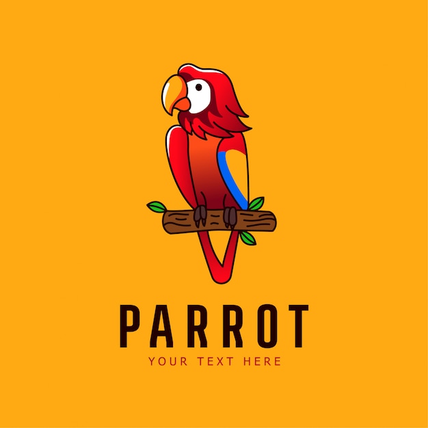 Parrot mascotte illustratie vogel logo