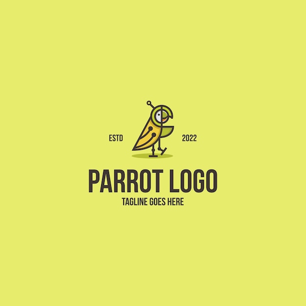 Попугай робот дизайн логотипа