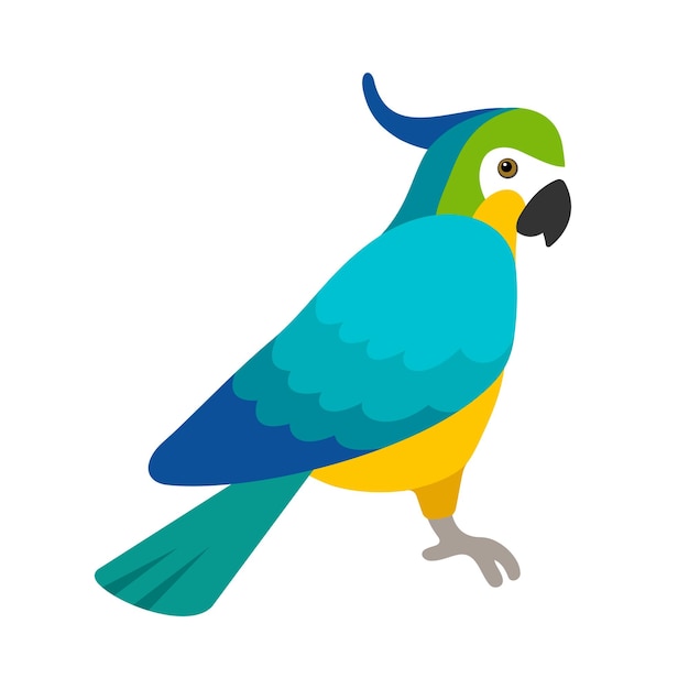 Vettore illustrazione di vettore di stile piatto uccello tropicale pappagallo