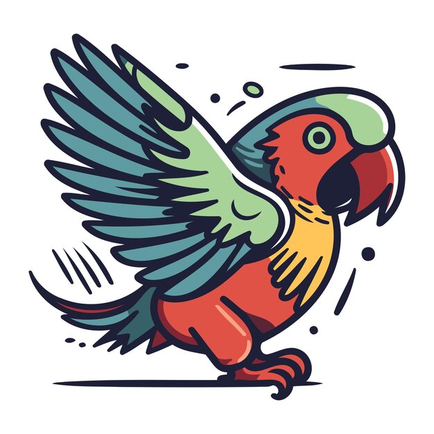 Parrot vector illustration Isolated parrot on white background