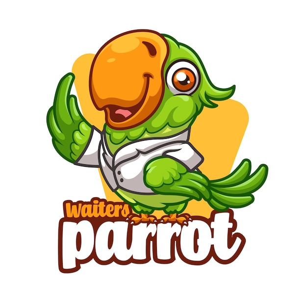 Parrot Waiters Cartoon Mascot