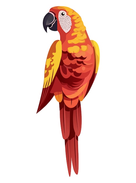 Parrots of colorful set This captivating illustration showcase a colorful and animated parrot Ara