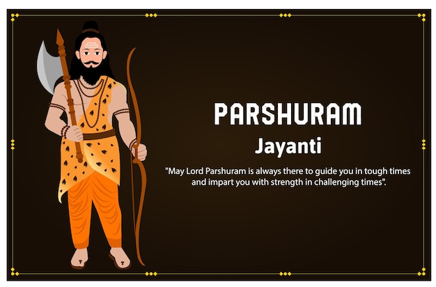 Vector parshuram jayanti lord parasurama indian hindu festival celebration vector illustrations