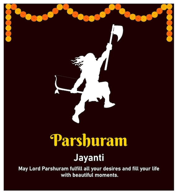 Parshuram Jayanti Lord Parasurama Indian Hindu Festival Celebration Vector Illustrations