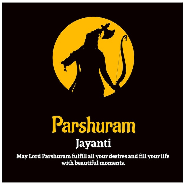 Parshuram Jayanti Lord Parasurama Indian Hindu Festival Celebration Vector Illustrations