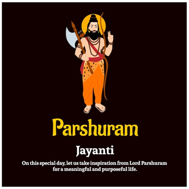 Parshuram Jayanti 주 Parasurama 인도 힌두교 축제 축 하 벡터 일러스트